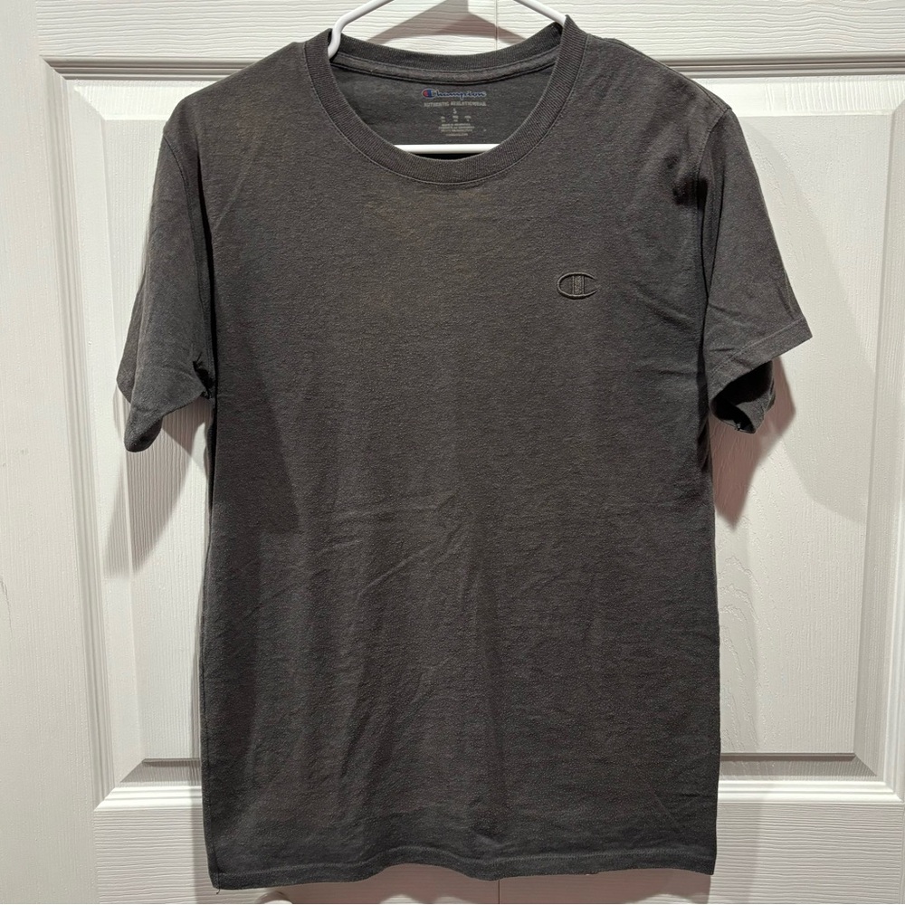 CHAMPION Men’s Classic Cotton C Logo Short Sleeve Tee T Shirt Top - gray, size S